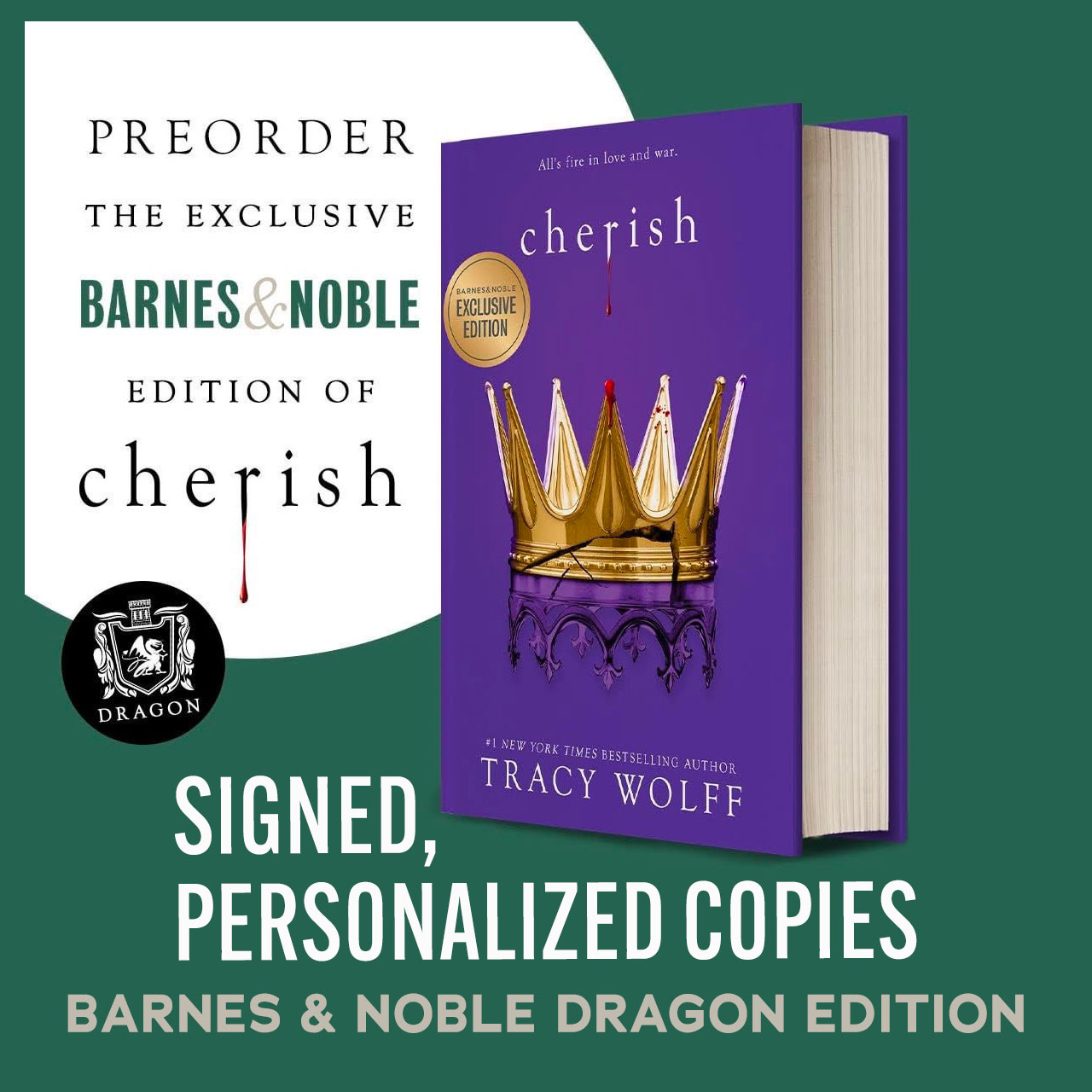 Interested in receiving a signed, personalized copy of CHERISH—Dragon style?