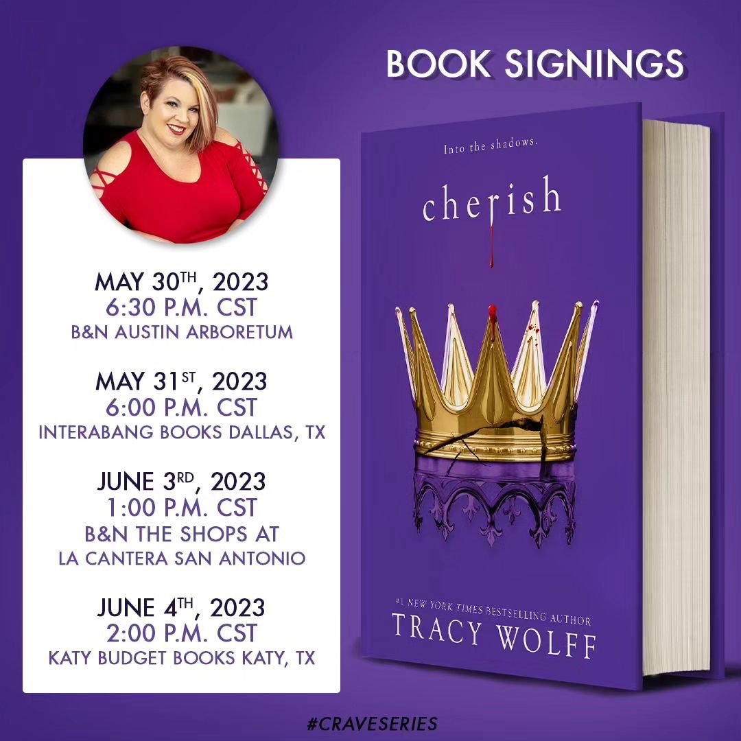 Upcoming Book Signings for CHERISH