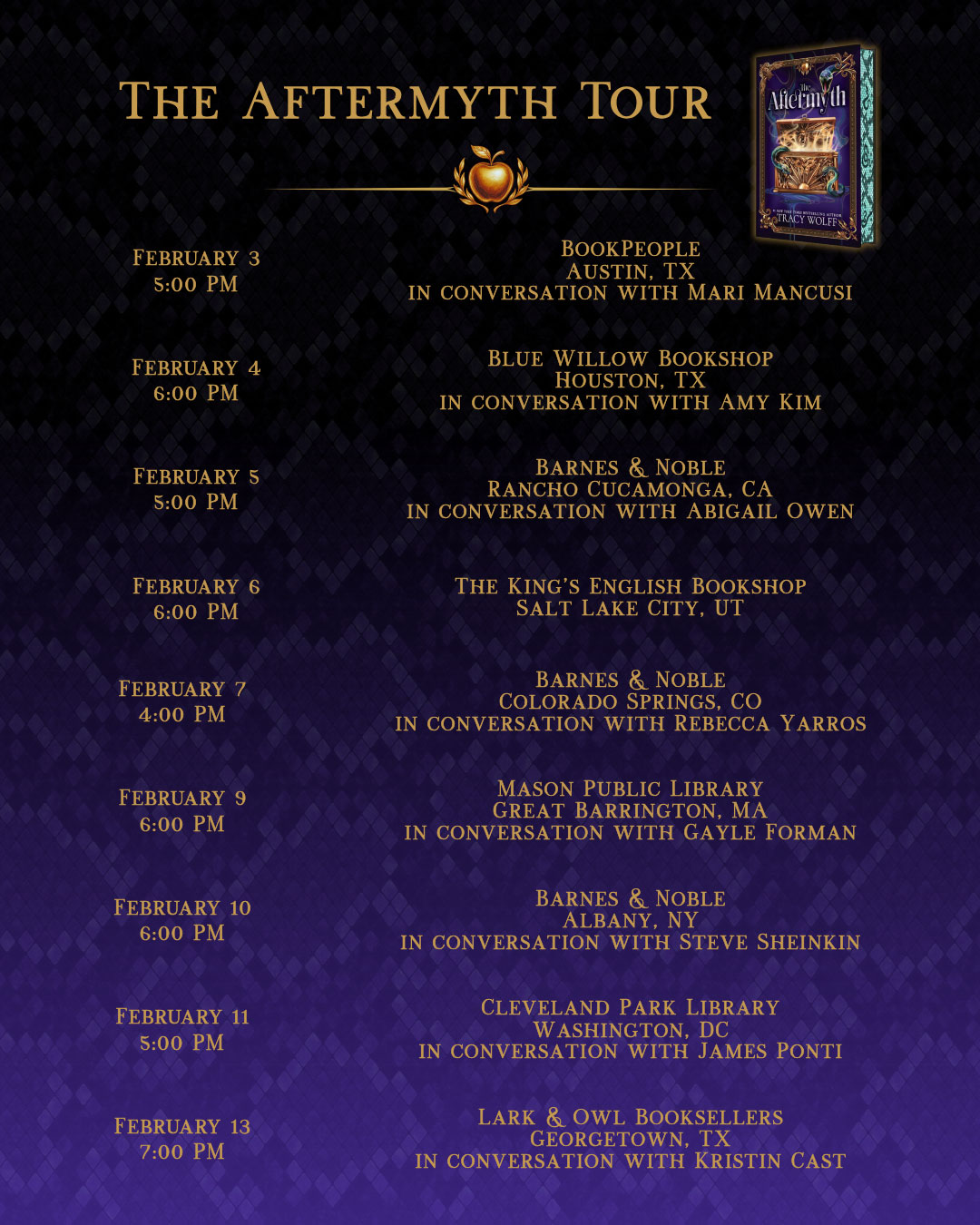 The Aftermyth Tour Schedule